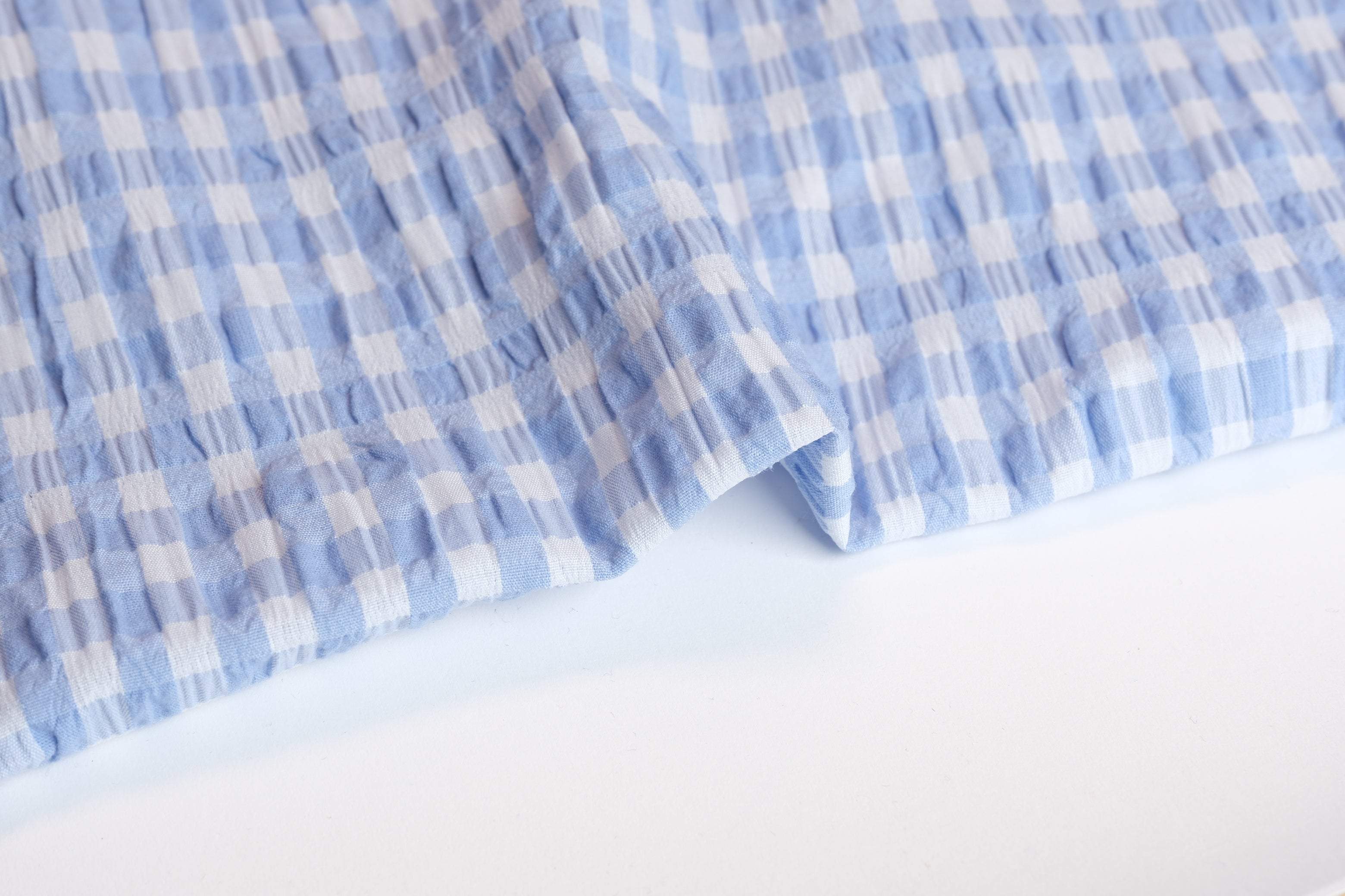 Cotton Blend Gingham Seersucker (Per 1/2 M)