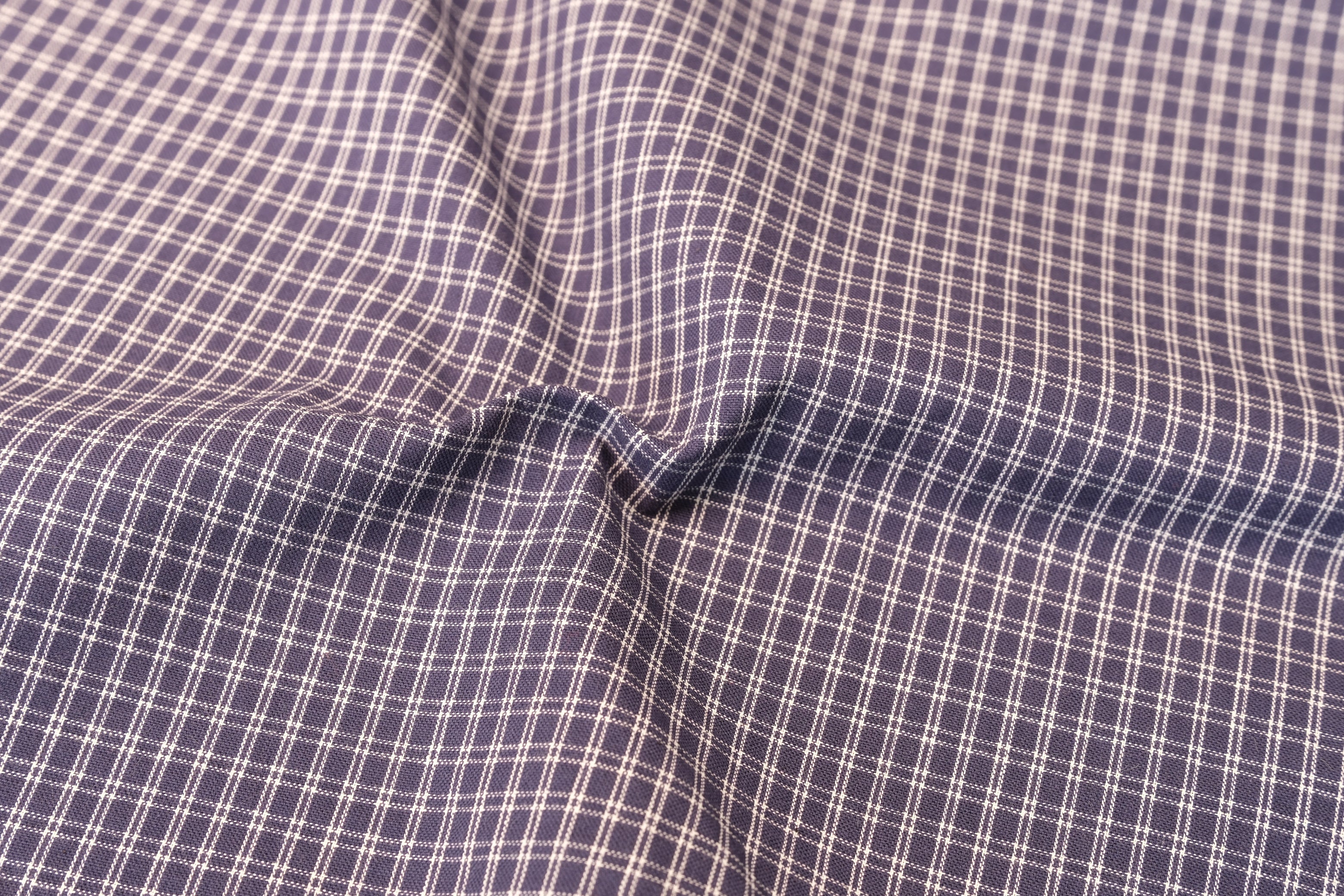 100% Cotton Seersucker - Navy/White (Per 1/2 M)