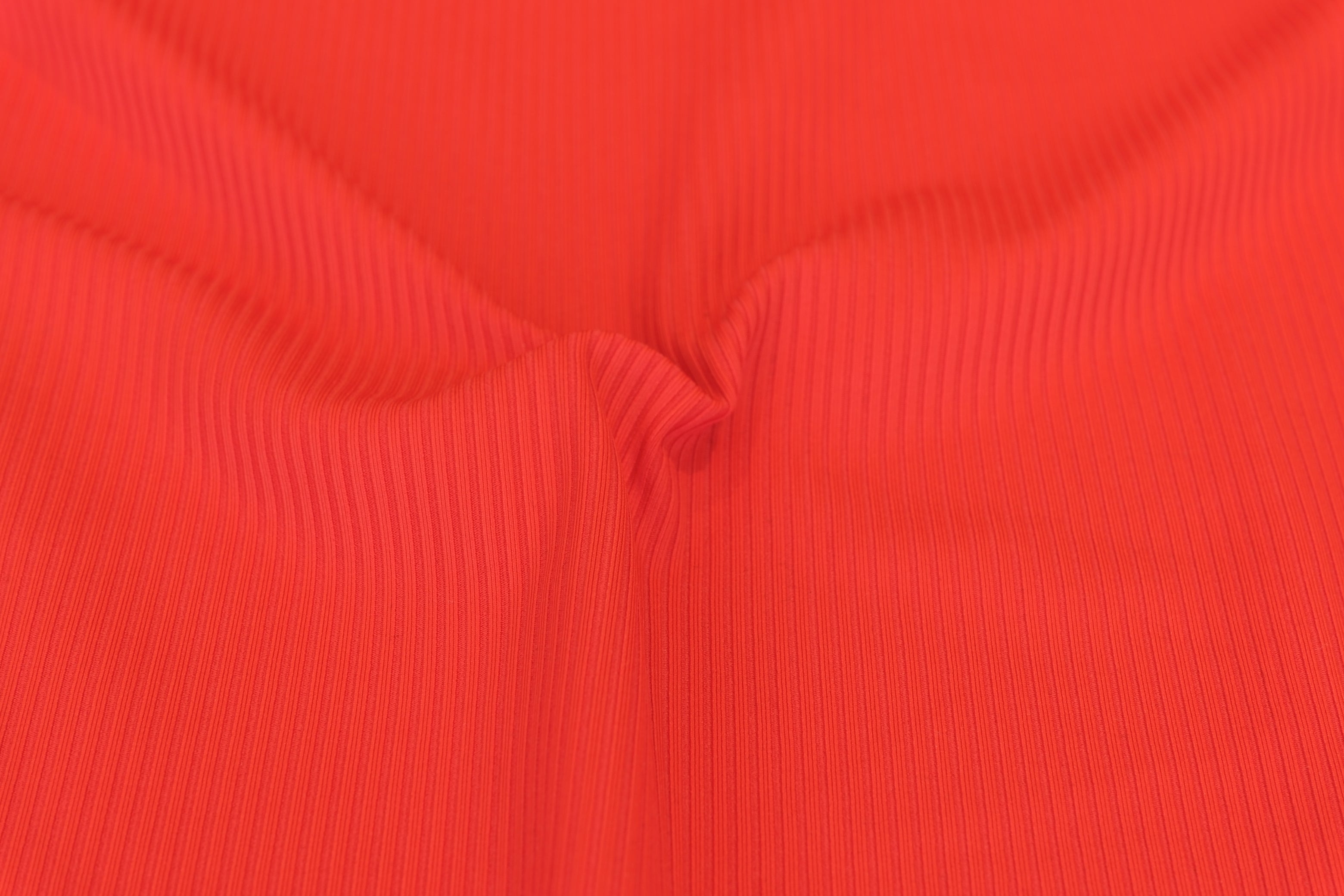 Recycled Poly Ribbed Swimwear Fabric - Cherry Red - Per 1/2M
