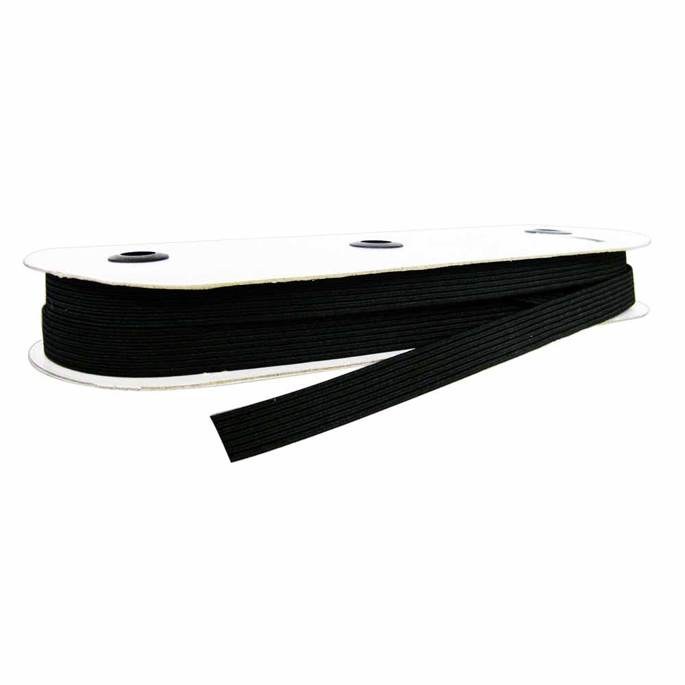 Braided Elastic 13mm (1/2") - Per 1/2 metre - Black or White