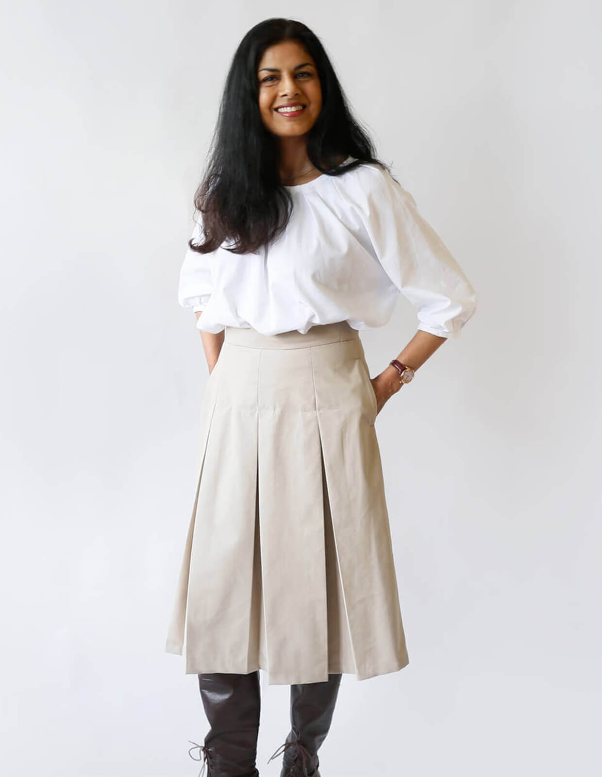 pleated skirt dress pattern Bow Neck Tie Short Sleeve Mini Pleated Skirt Dress Digital PDF Sewing Pattern // Harlow Neck Tie Dress >> Size UK 2-18