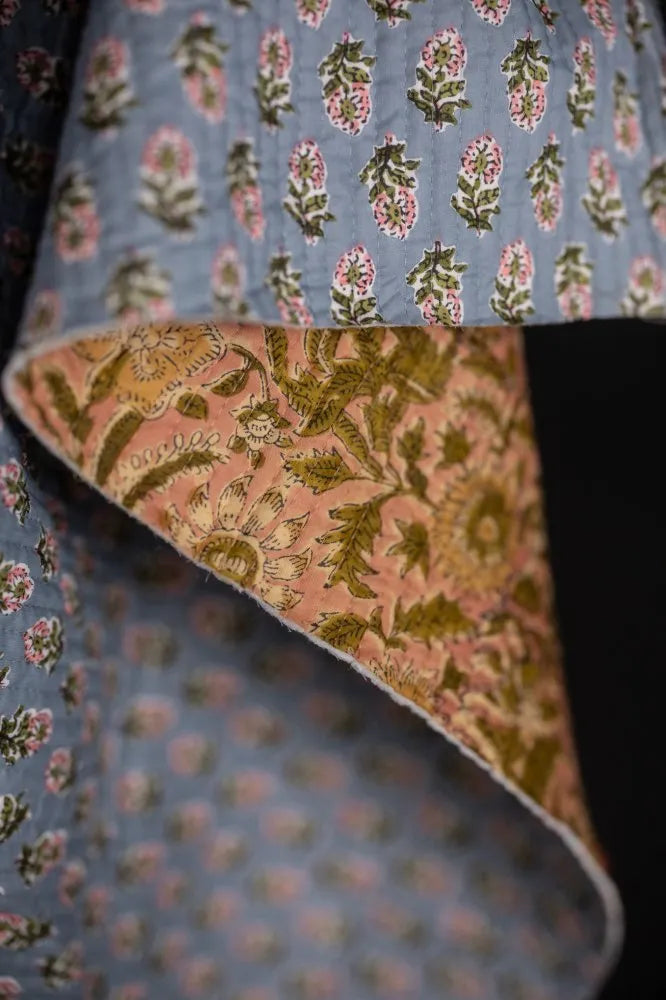 Merchant & Mills Quilted Maricel Pinks & Phoebe Blues Indian Cotton (per 1/2 M)