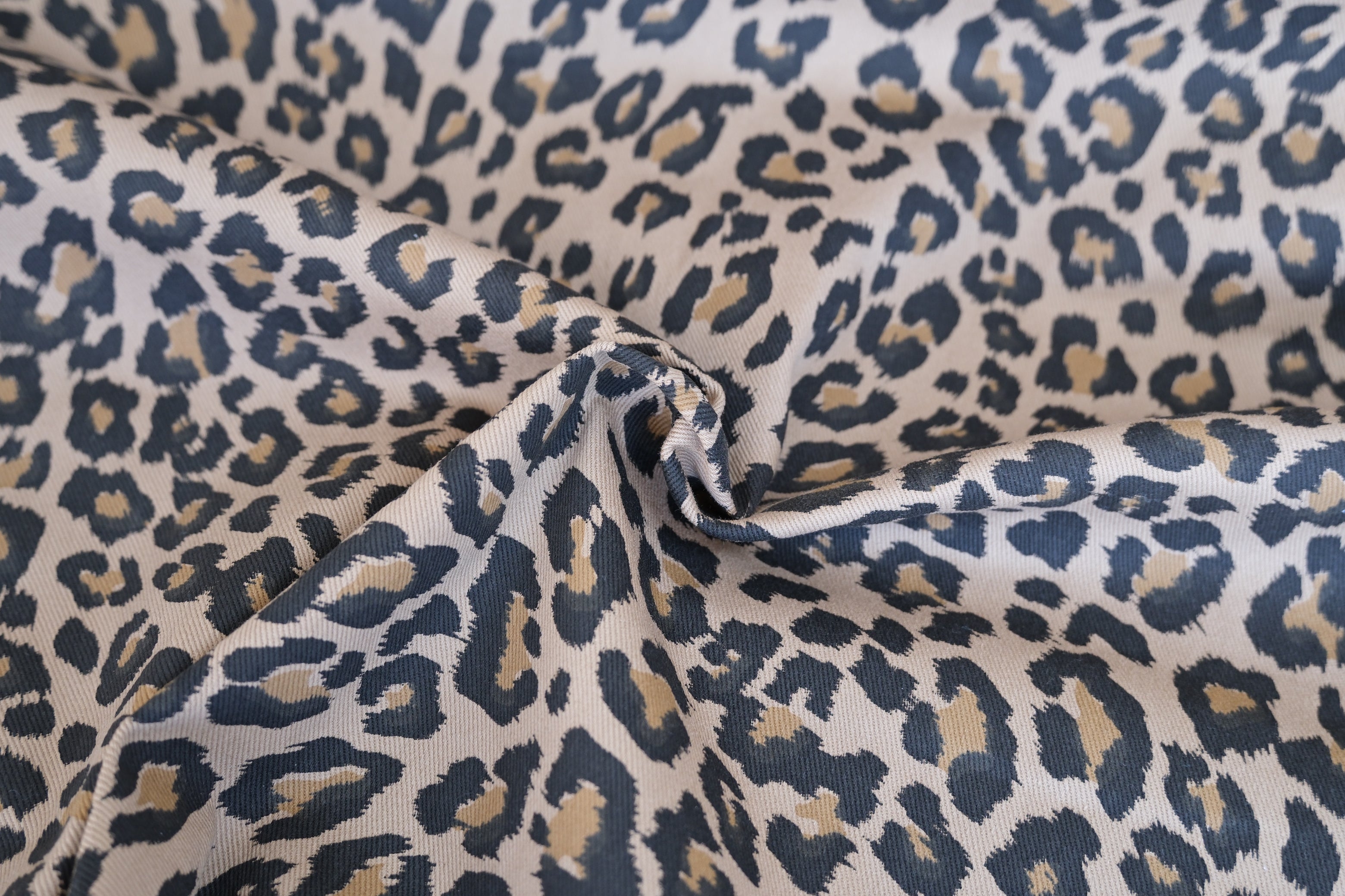 Leopard Print Cotton Denim - per 1/2M
