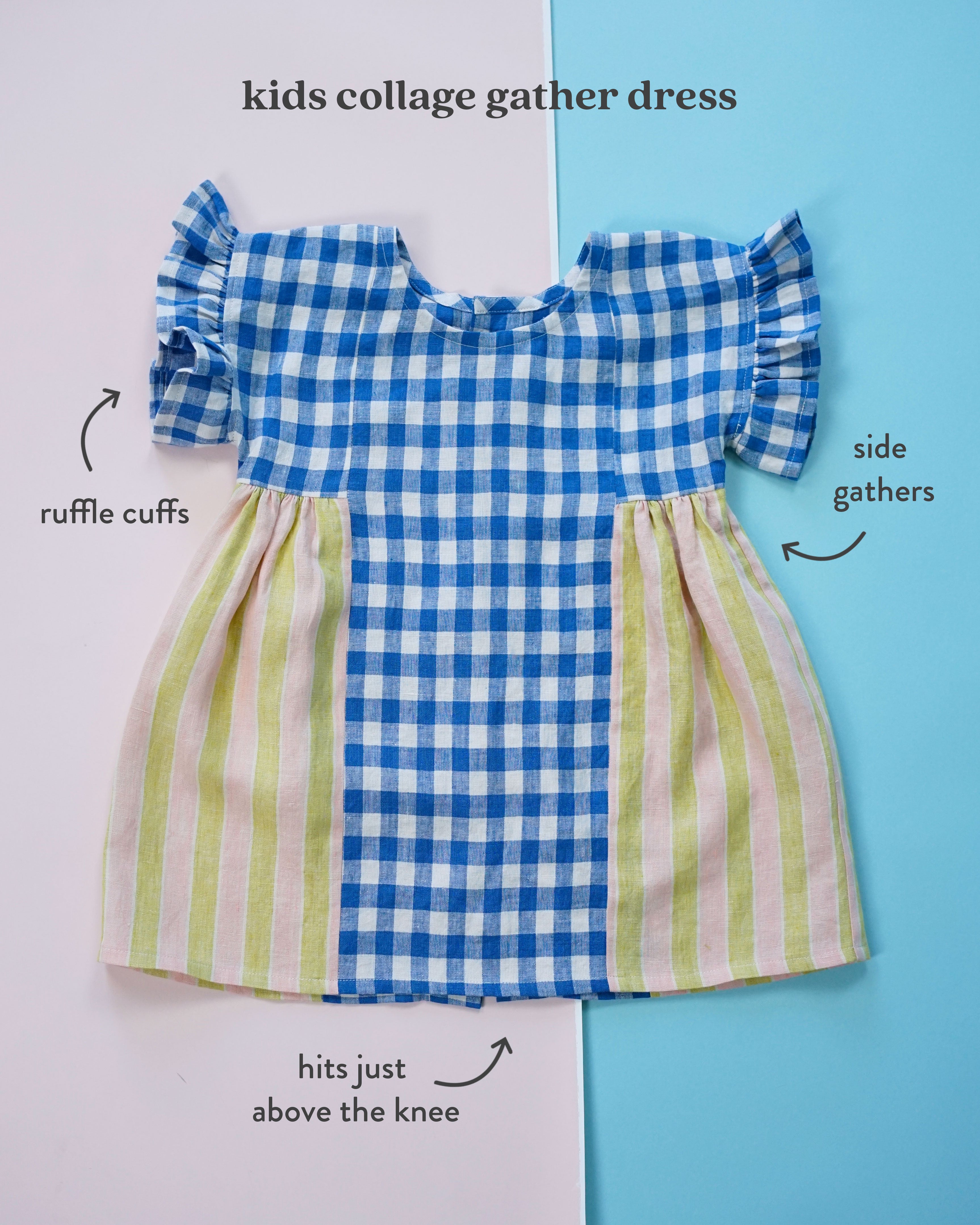 Matchy Matchy Sewing Club KIDS Collage Gather Dress - PDF Pattern