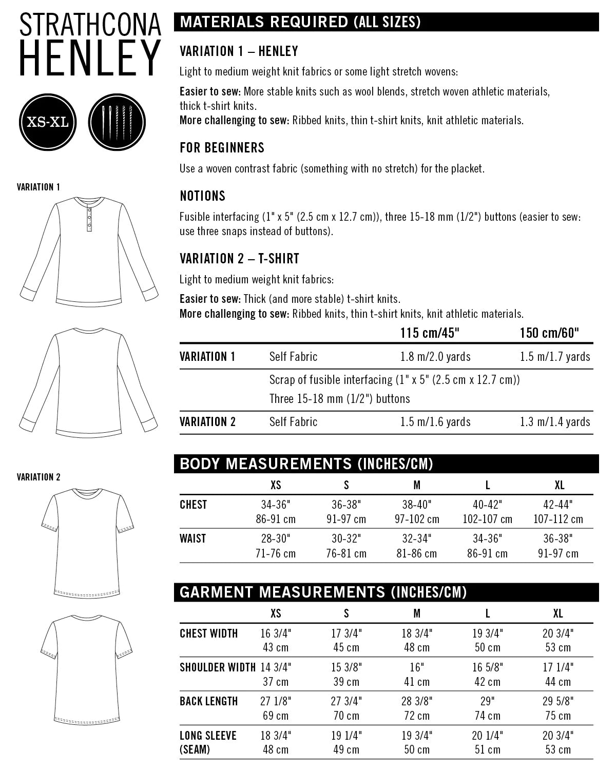 Thread Theory Strathcona Henley - PDF Pattern