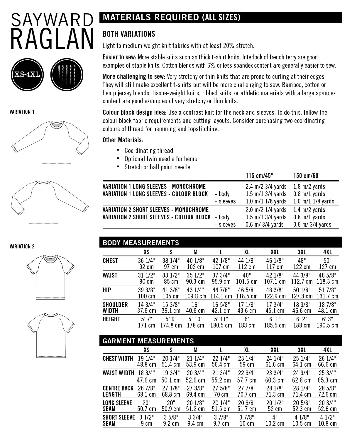 Thread Theory Sayward Raglan - PDF Pattern