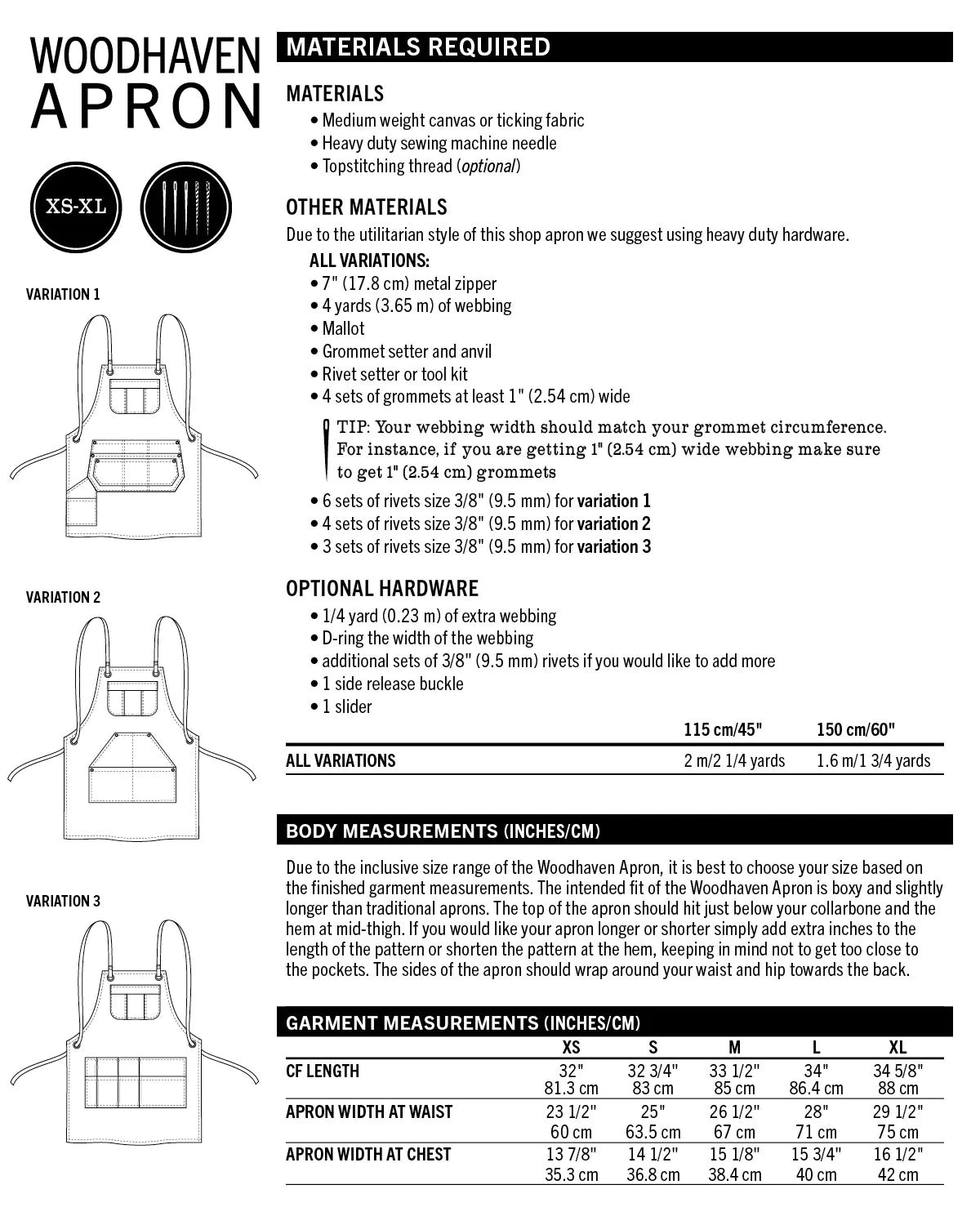 Thread Theory Woodhaven Apron - PDF Pattern