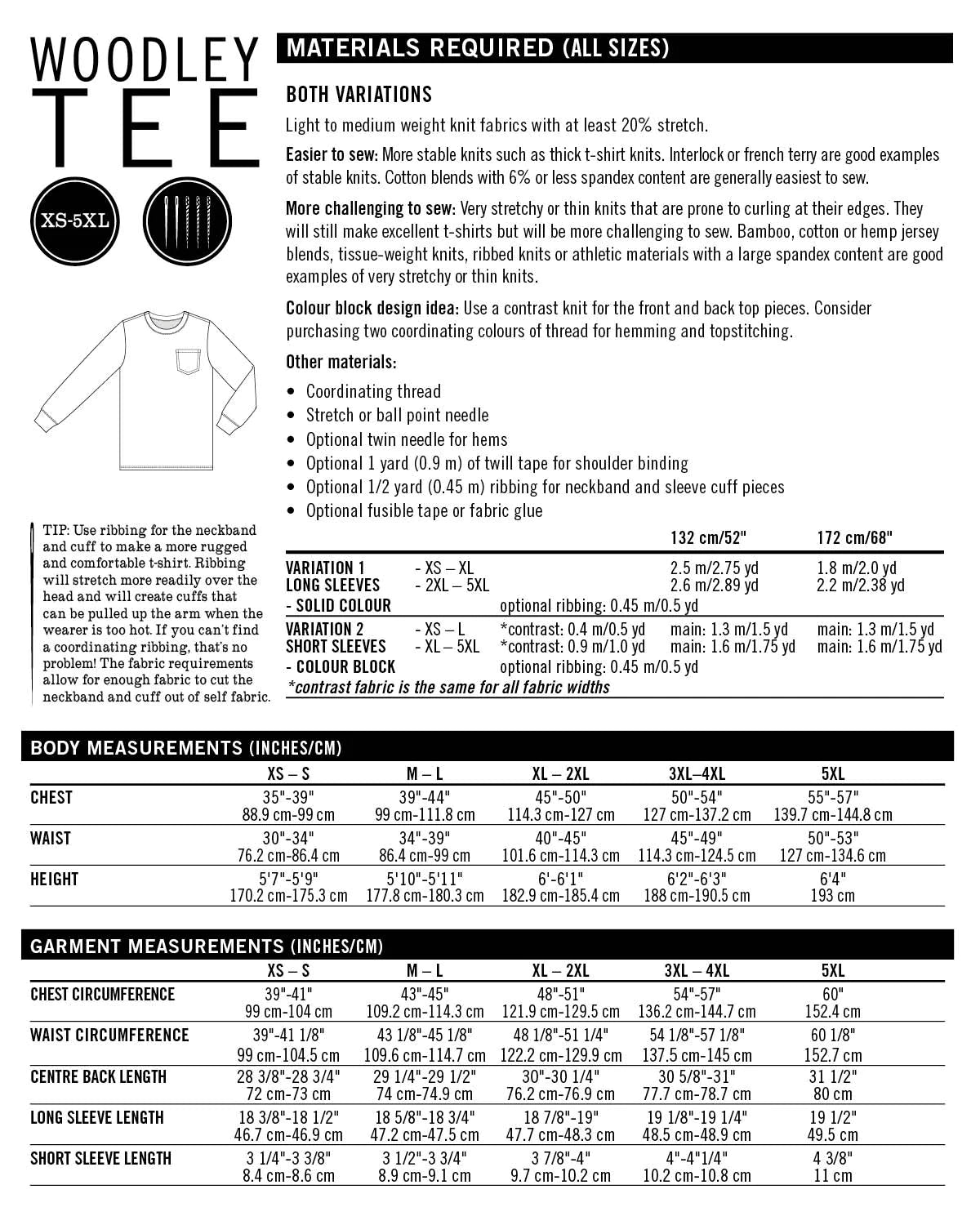 Thread Theory Woodley Tee - PDF Pattern