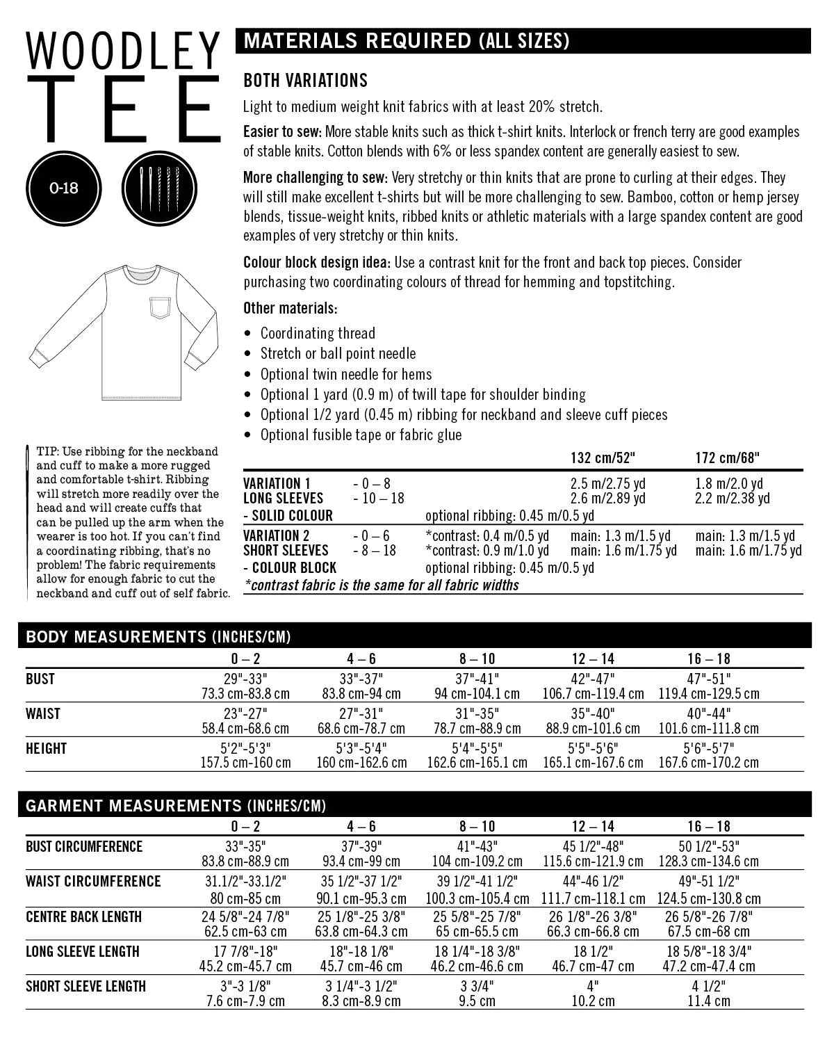 Thread Theory Woodley Tee - PDF Pattern