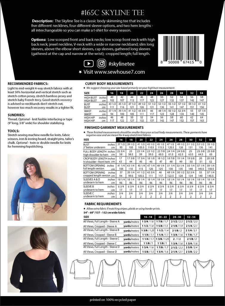 Sew House Seven Skyline Tee - Paper Sewing Pattern