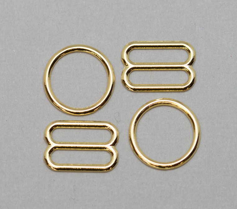 Metal Rings and Sliders for Adjustable Straps - Gold or Silver
