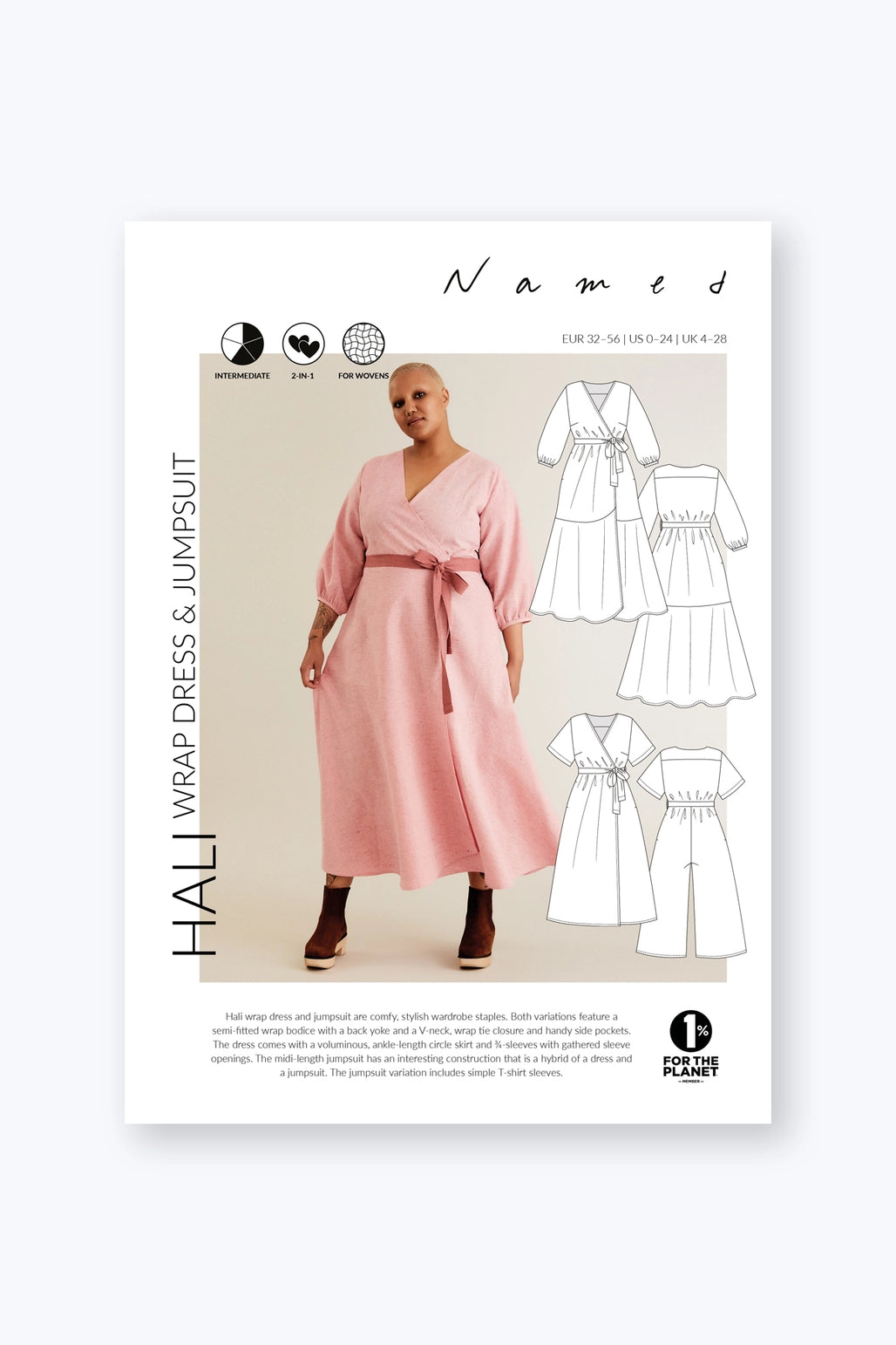 Named Clothing Hali Wrap Dress & Jumpsuit (Paper Pattern)