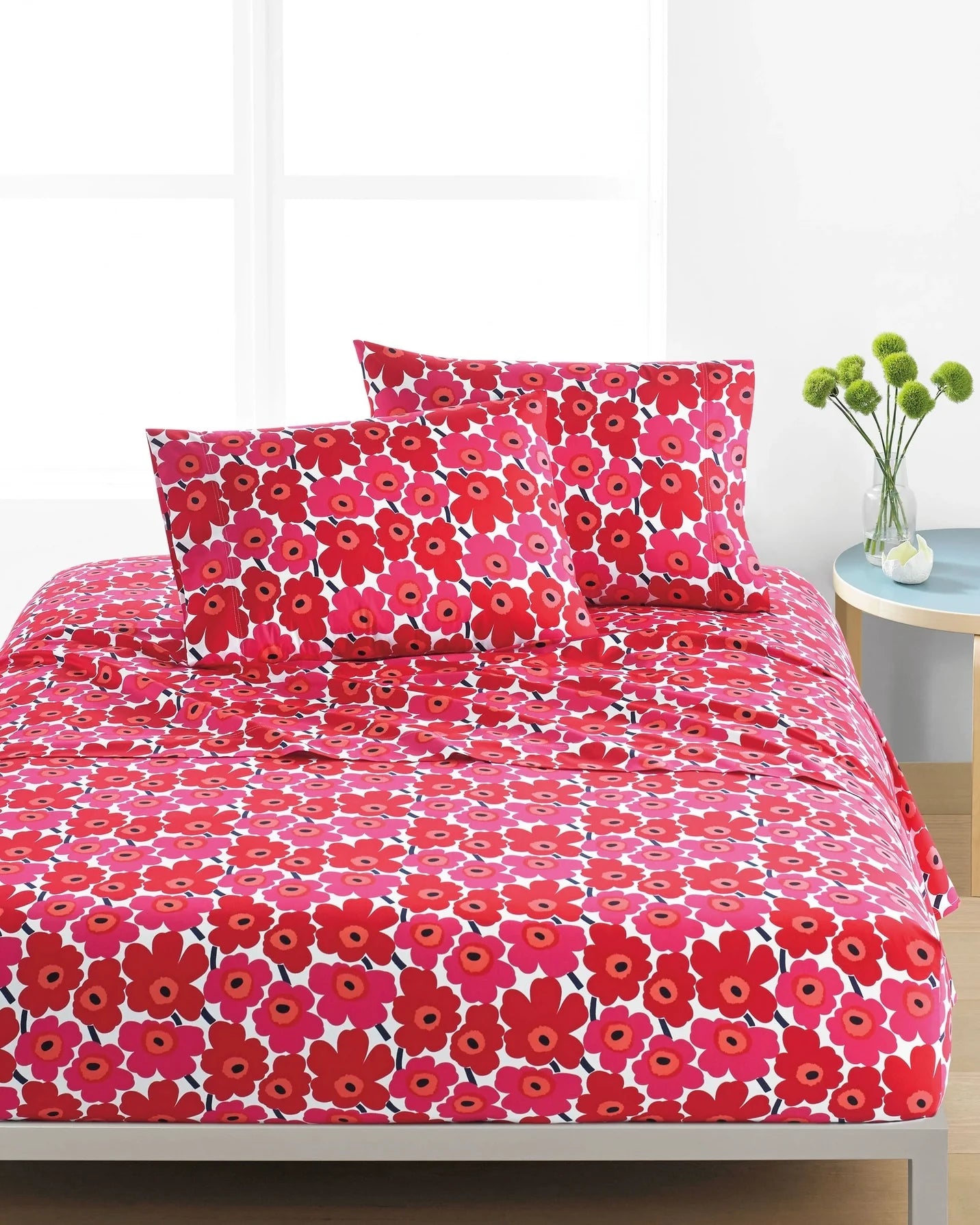 Marimekko Mini Unikko Cotton Fabric - Pink (Per 1/2 Metre)