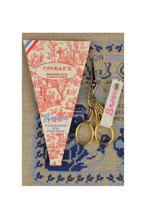 Sajou Embroidery Scissors - Stork Gold Gilded