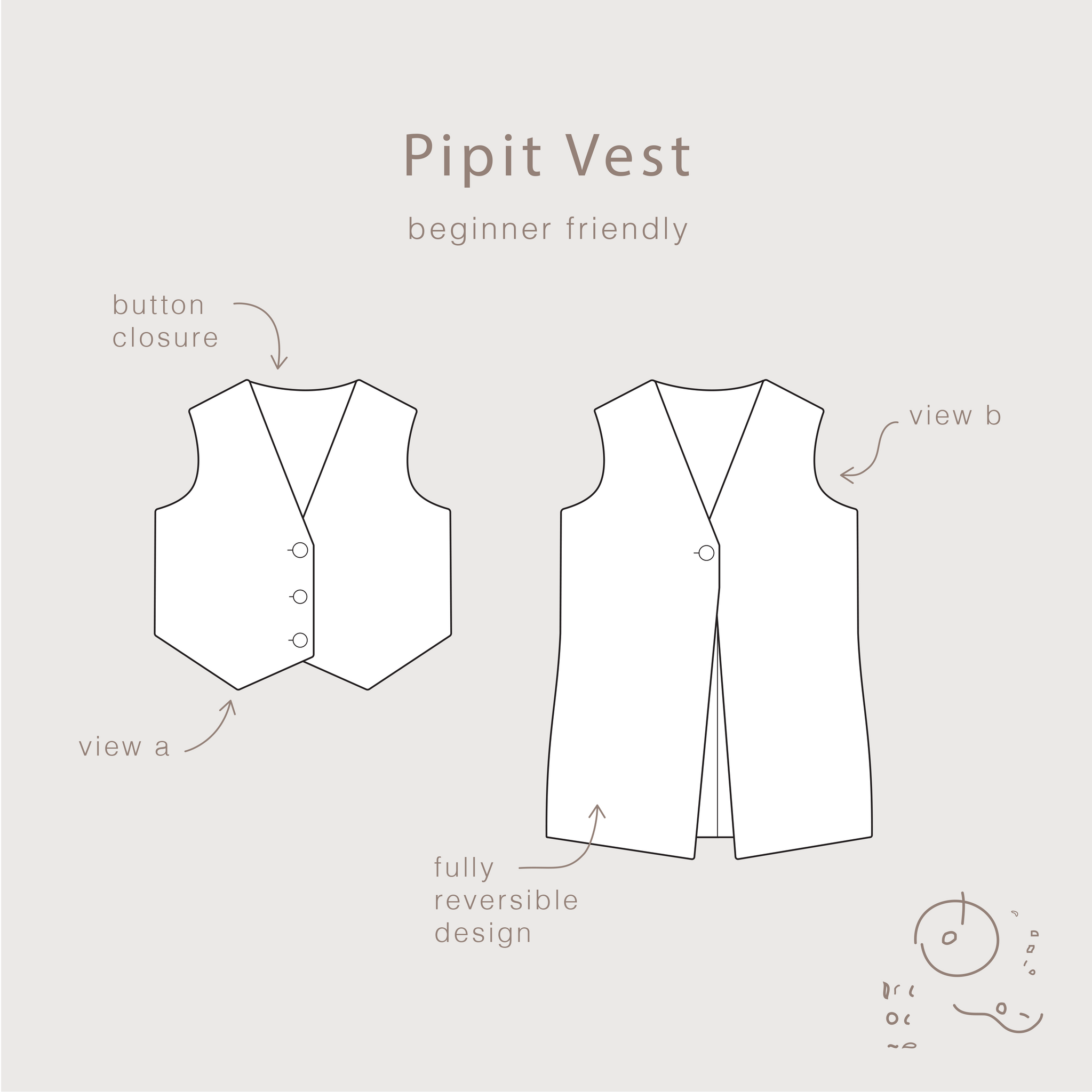 Common Stitch Pipit Vest (Paper Pattern)