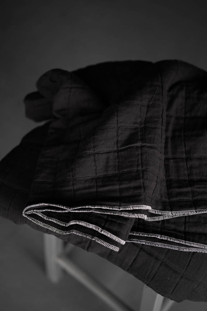 Cotton Jacquard Square - Merchant and Mills - Black (per 1/2 metre)