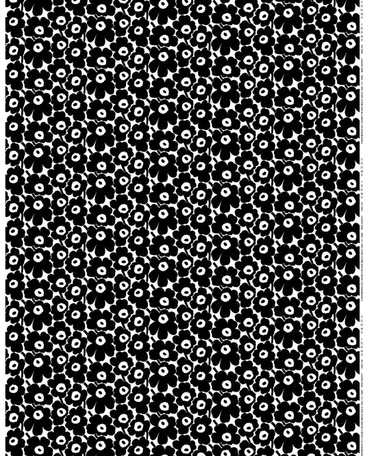 Marimekko Mini Unikko Cotton Fabric - Black/White (Per 1/2 Metre)