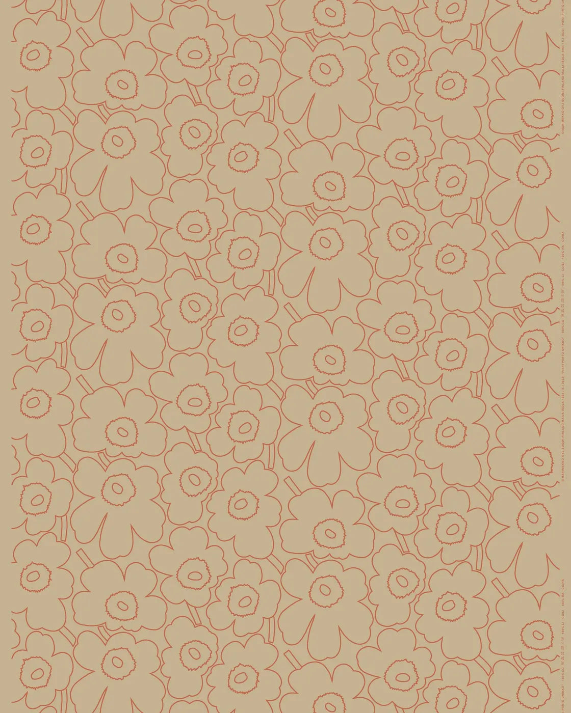 Marimekko Piirto Unikko Cotton-Linen Fabric - (Per 1/2 Metre)