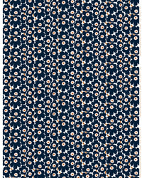 Marimekko Mini Unikko Cotton Fabric - Navy/Orange (Per 1/2 Metre)