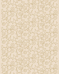 Marimekko Pieni Piirto Unikko Linen/Cotton Fabric - Gold (Per 1/2 Metre)