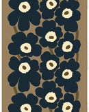 Marimekko Pieni Unikko Organic Cotton - Navy/Tan (per 1/2 M)