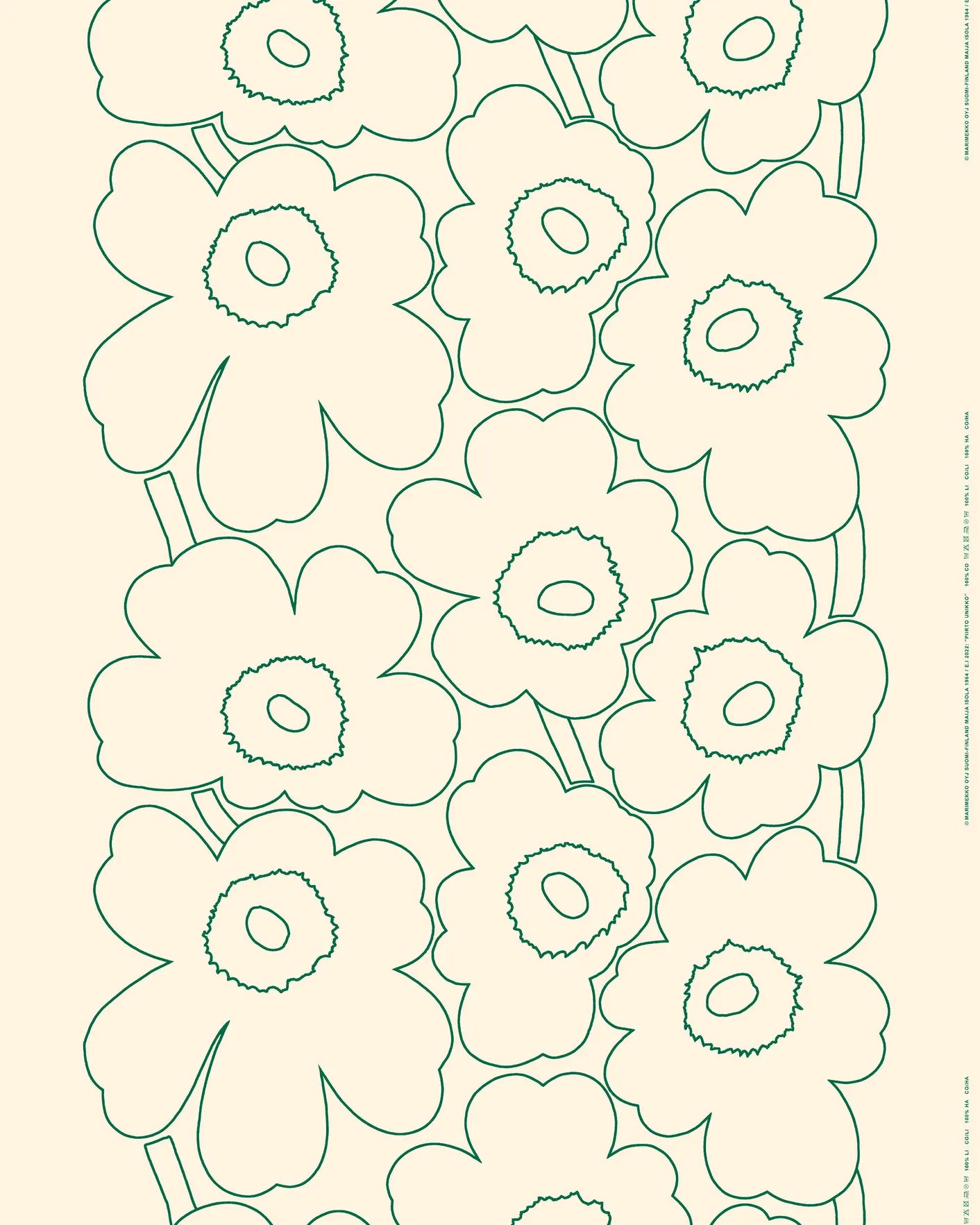 Marimekko Piirto Unikko Linen (per 1/2 M)