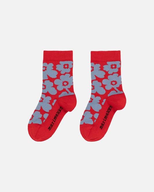 Marimekko Makeinen Unikko Tone Baby Socks - Red/Lilac