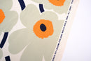 Marimekko Pieni Unikko Cotton Fabric - Salvia/Warm Orange (Per 1/2 Metre)