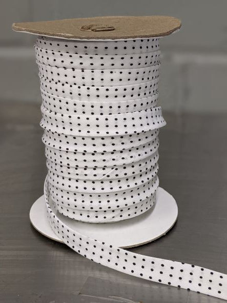 Poly/Cotton Polka Dot Bias Tape 13mm (0.5") - Per 10 cm