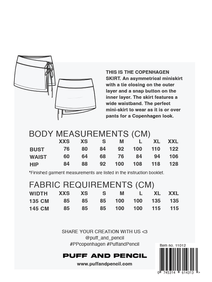 Puff and Pencil Copenhagen Skirt - Paper pattern