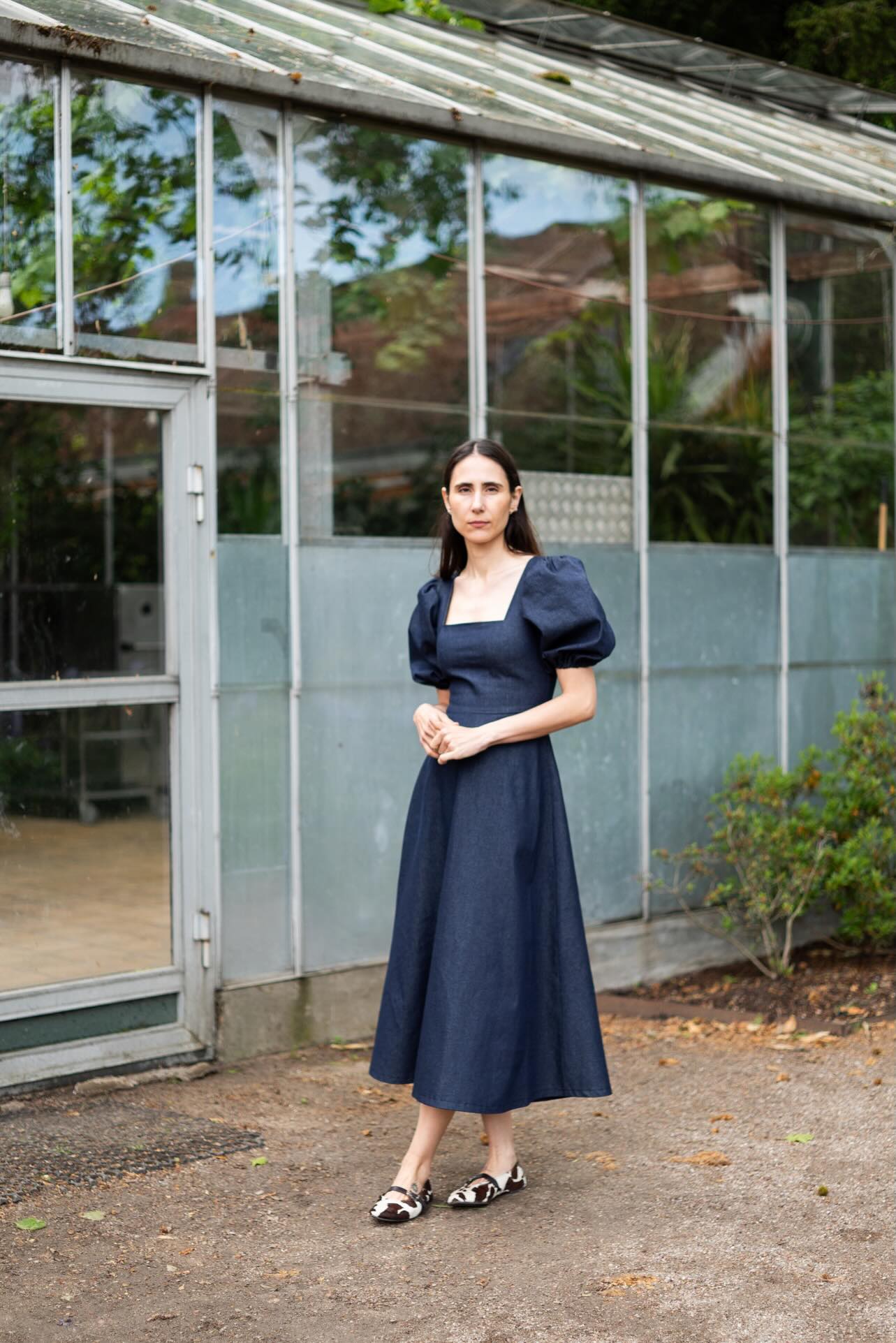 Puff and Pencil Square Neck Dress with Puff Sleeves - Paper Pattern