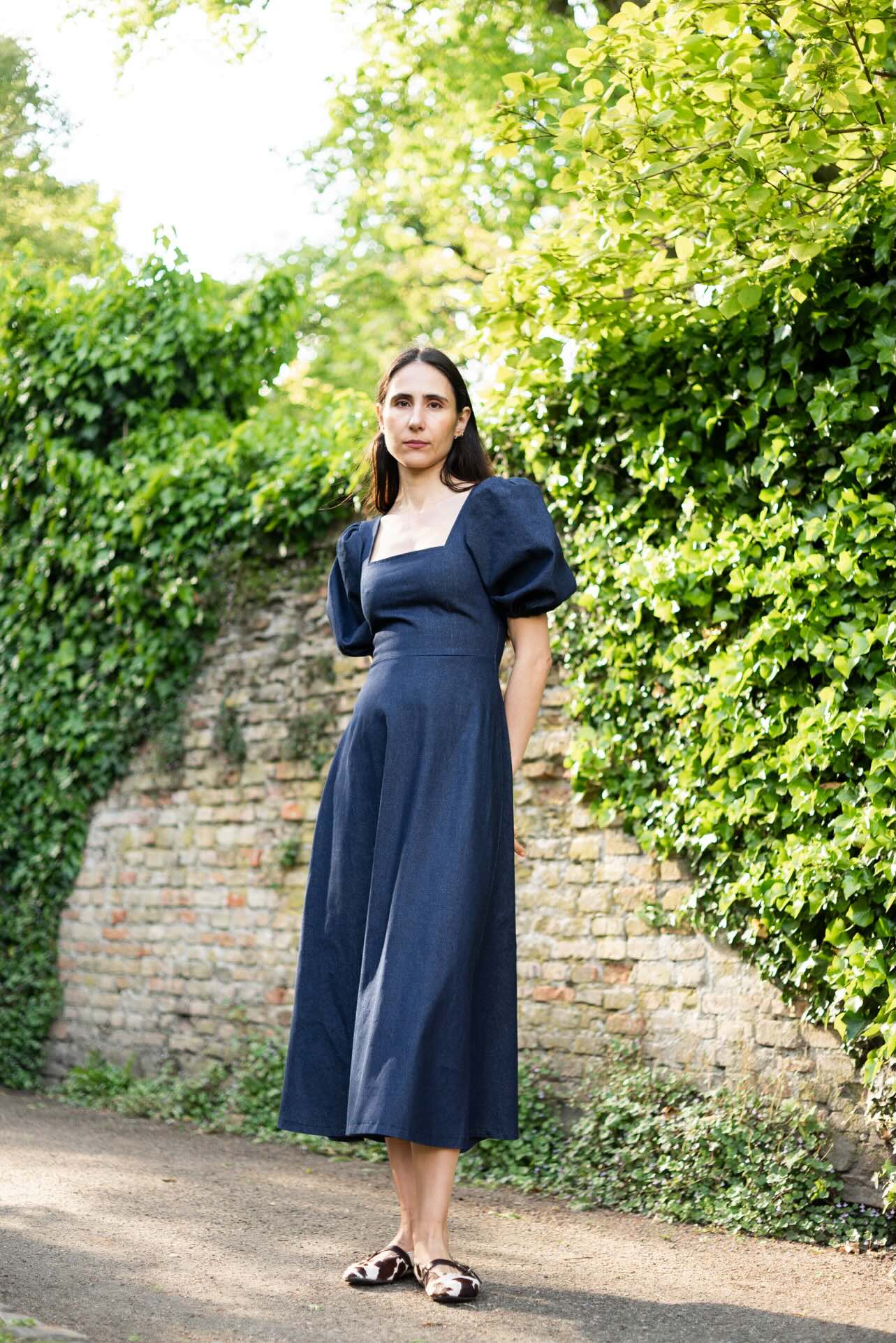 Puff and Pencil Square Neck Dress with Puff Sleeves - Paper Pattern