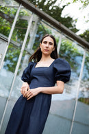 Puff and Pencil Square Neck Dress with Puff Sleeves - Paper Pattern