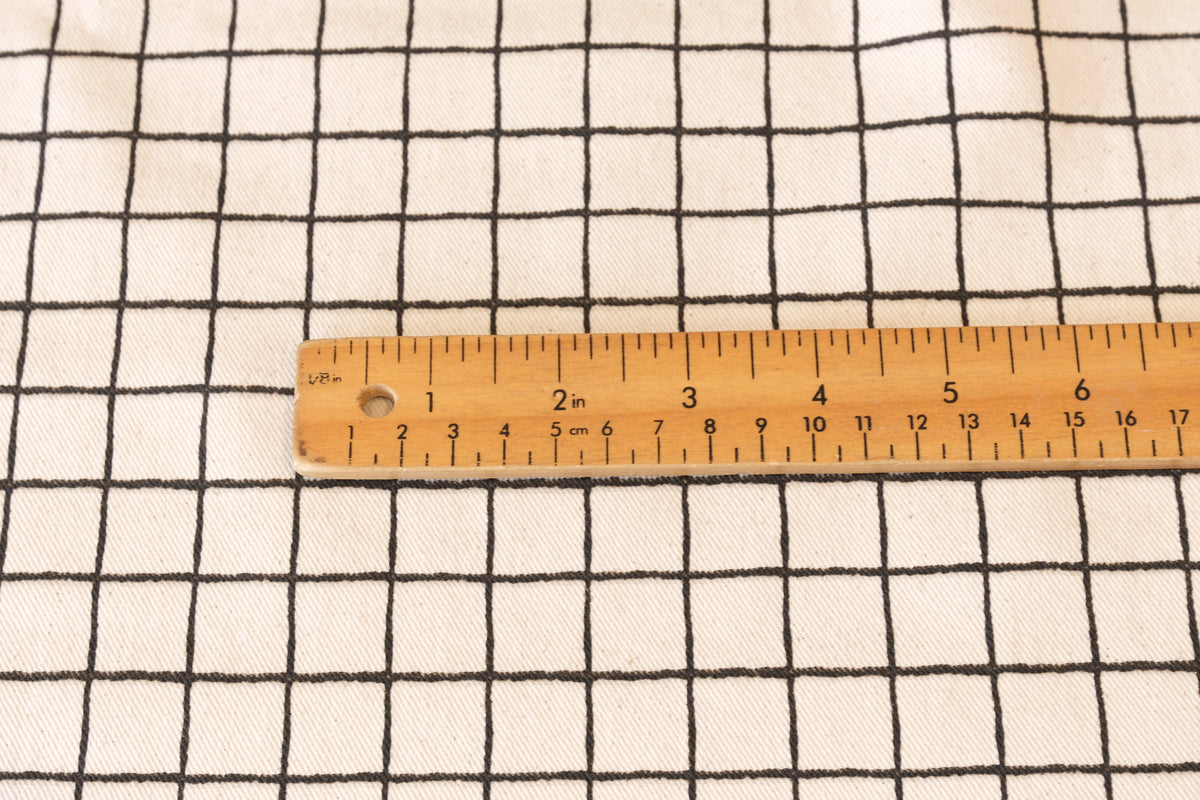 10oz Grid Printed Cotton Twill (per 1/2 M)