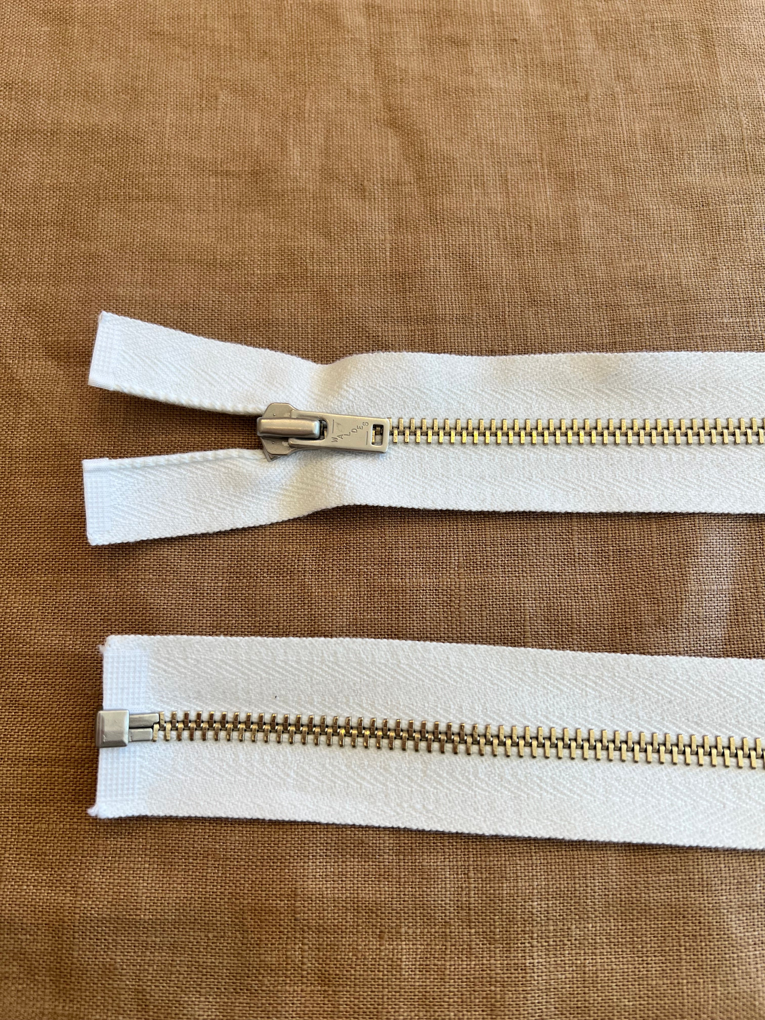 Waldes 60cm (23.6") Separating Metal Zipper with Cotton Tape
