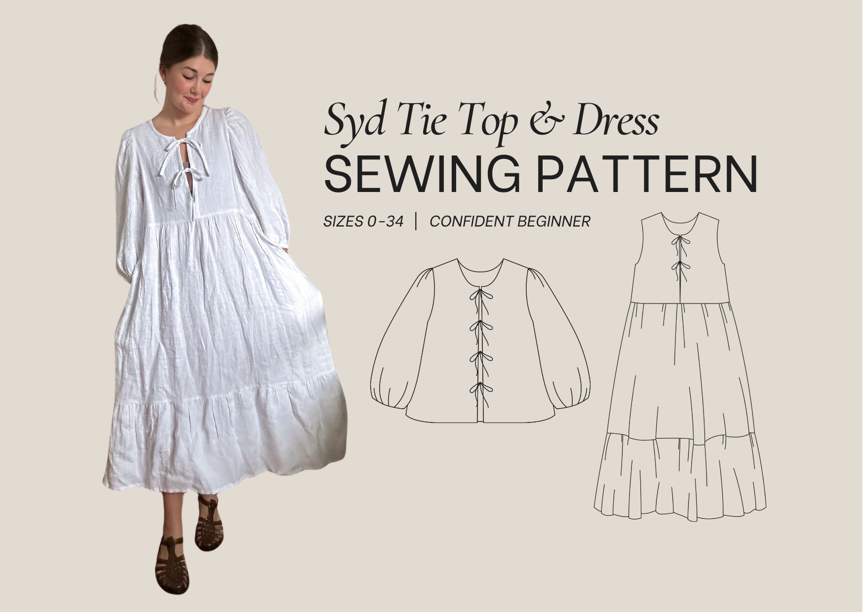 Syd Graham Patterns Syd Tie Top and Dress - PDF Pattern – The Sewing Club