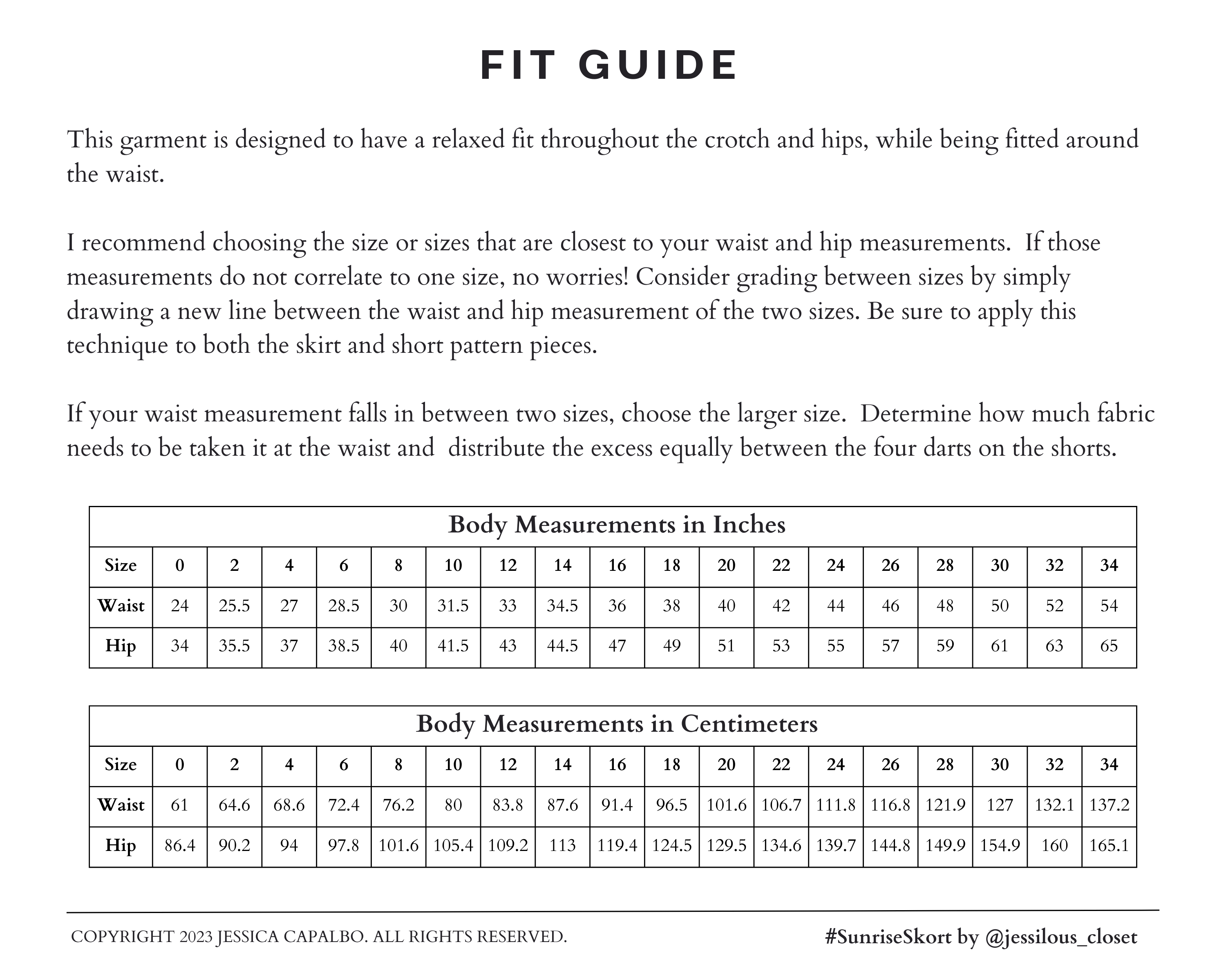 Jessilou's Closet Sunrise Skort - PDF Pattern