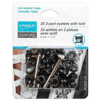 Pack of 25 Eyelets with Tool - 4mm / 3/16"