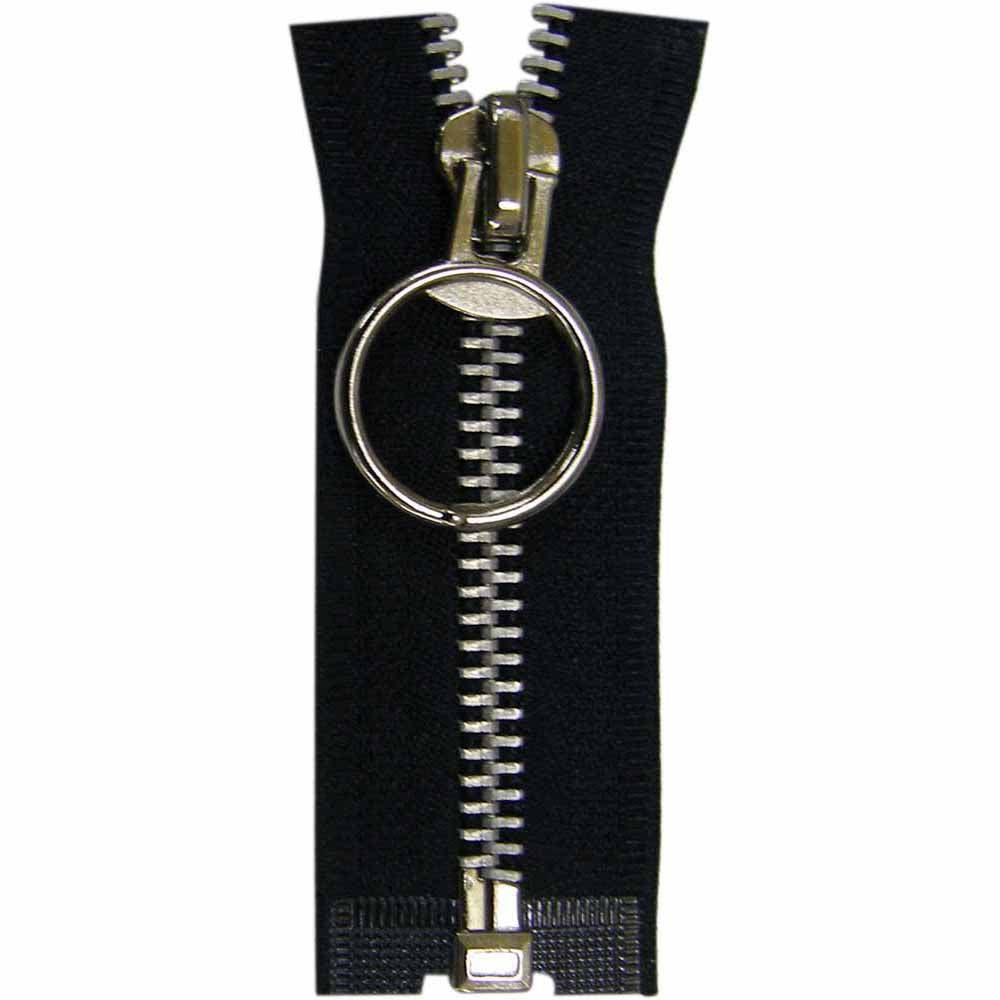 One-Way Separating Zipper 50 - 60 cm (20 - 24″) - Black