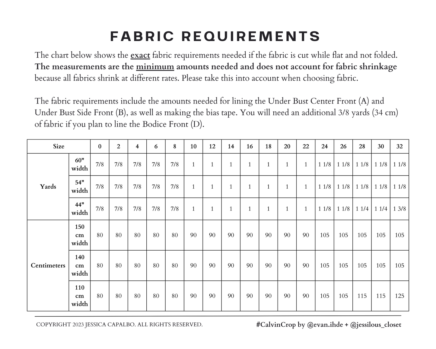 Jessilou's Closet Calvin Crop - PDF Pattern
