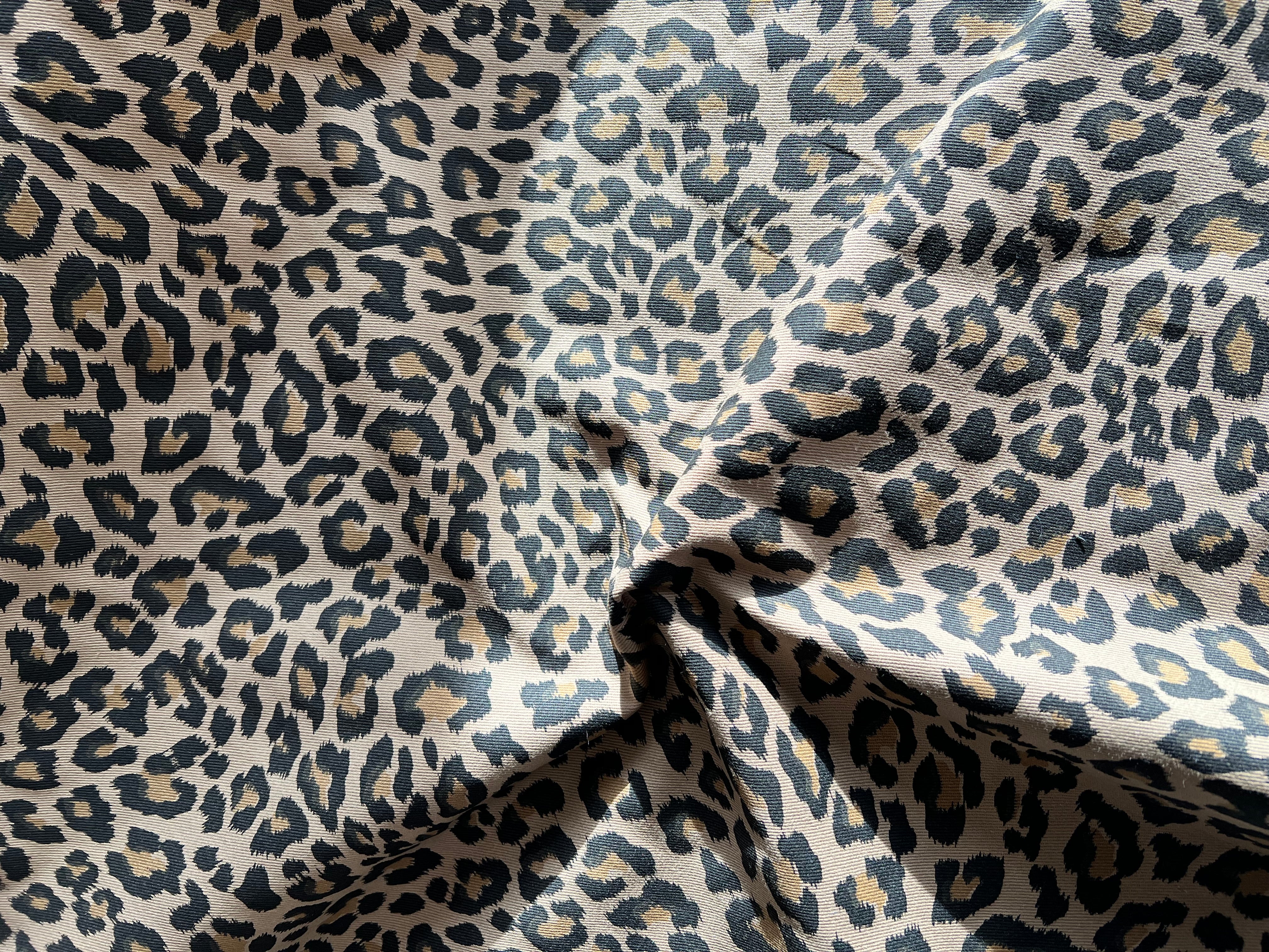 Leopard Print Cotton Denim - per 1/2M