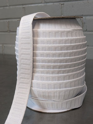 Belting Elastic 25mm/1" - (Per 1/2 metre) - Black or White