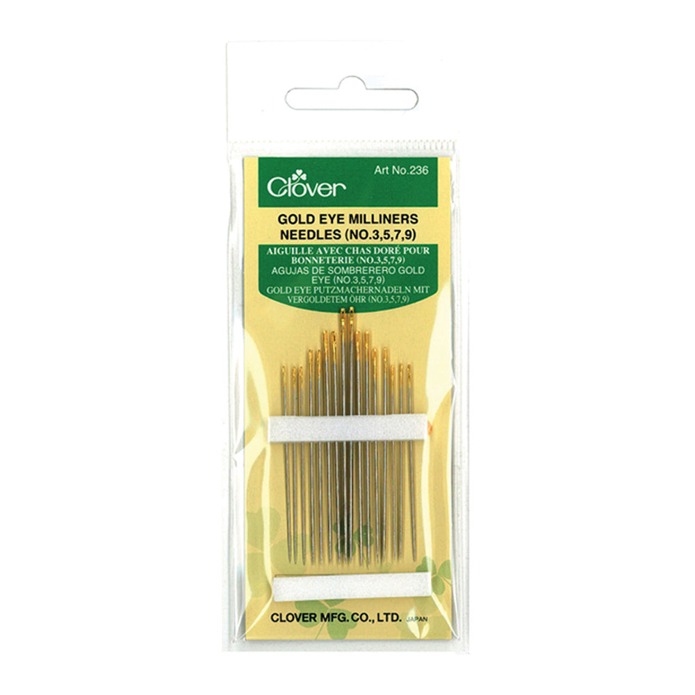 CLOVER 236 - Gold Eye Milliner Needles #3-9