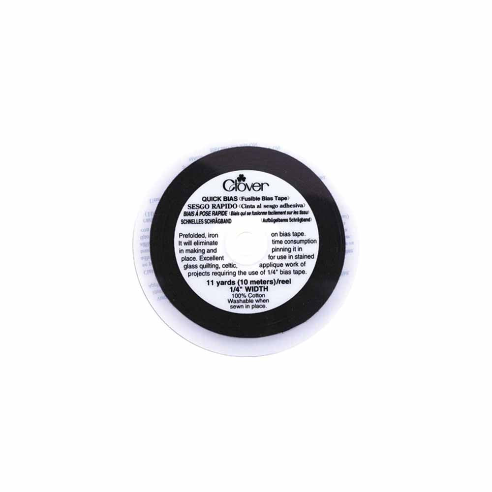 Clover Fusible Bias Tape - 6mm x 10 m (1⁄4″ x 11 yds) - Black