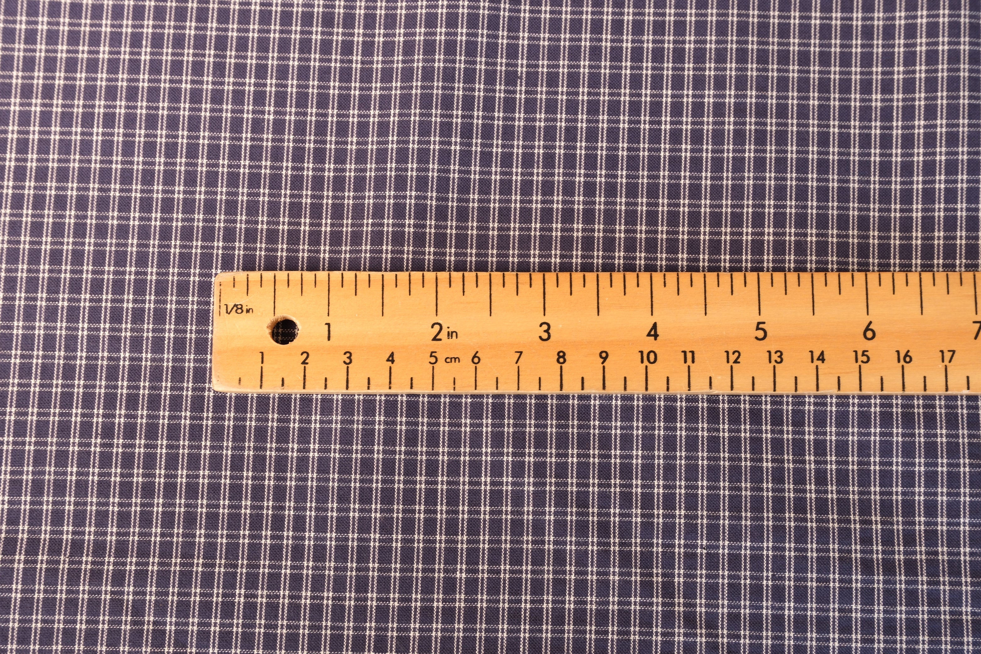 100% Cotton Seersucker - Navy/White (Per 1/2 M)