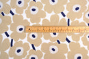 Marimekko Pieni Unikko Cotton Fabric - White/Beige (Per 1/2 Metre)