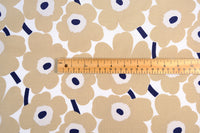 Marimekko Pieni Unikko Cotton Fabric - White/Beige (Per 1/2 Metre)