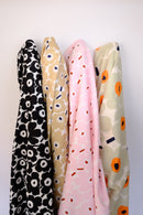 Marimekko Pieni Unikko Cotton Fabric - White/Beige (Per 1/2 Metre)