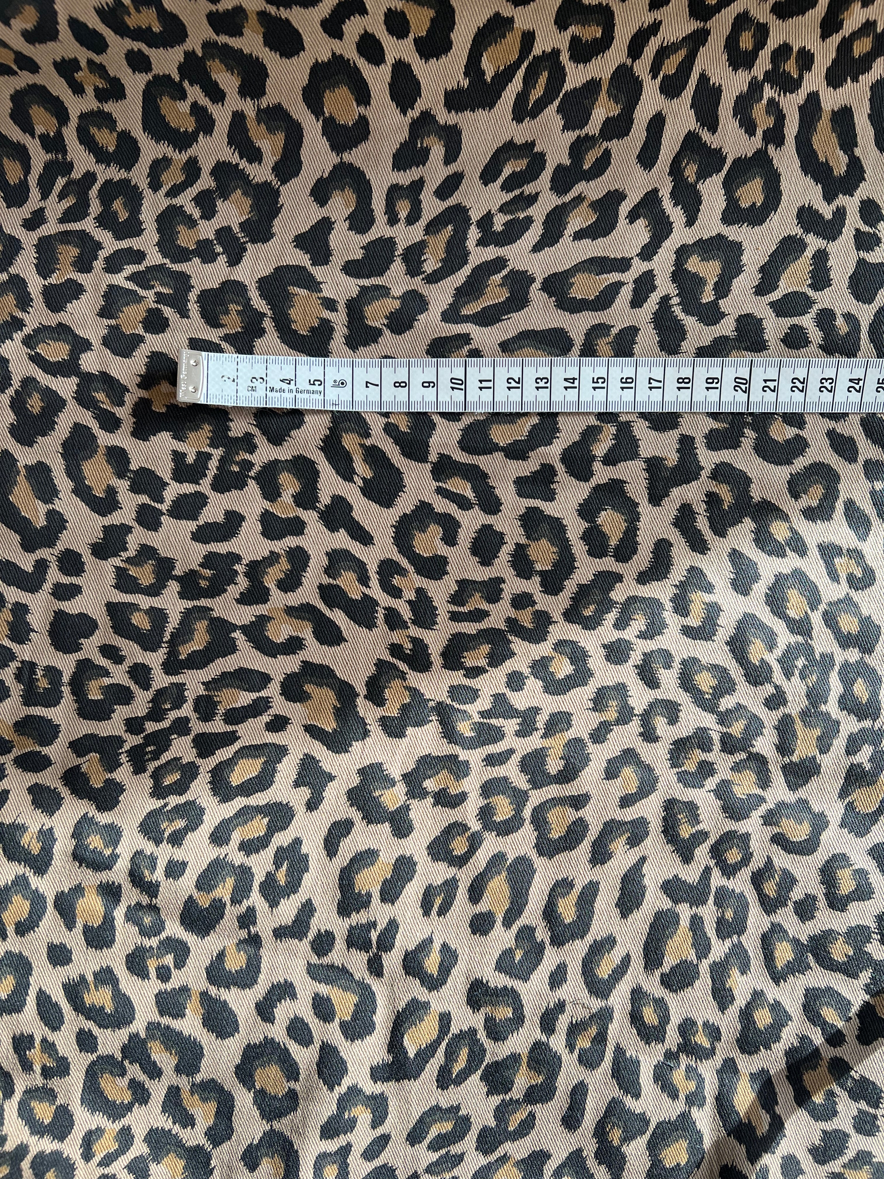 Leopard Print Cotton Denim - per 1/2M