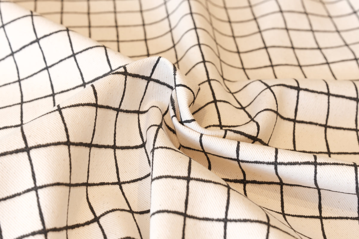 10oz Grid Printed Cotton Twill (per 1/2 M)